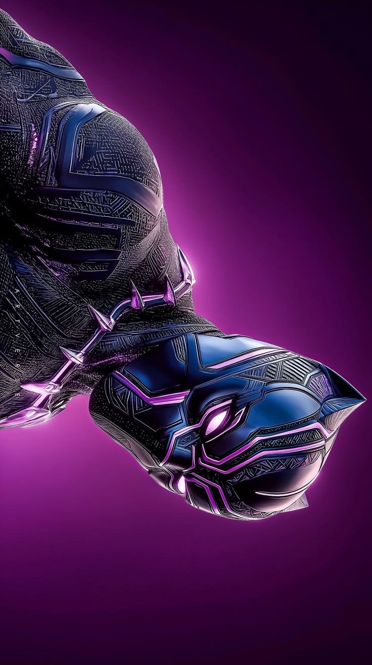 Black Panther – Purple Power - Movies/Shows metal wall art plate