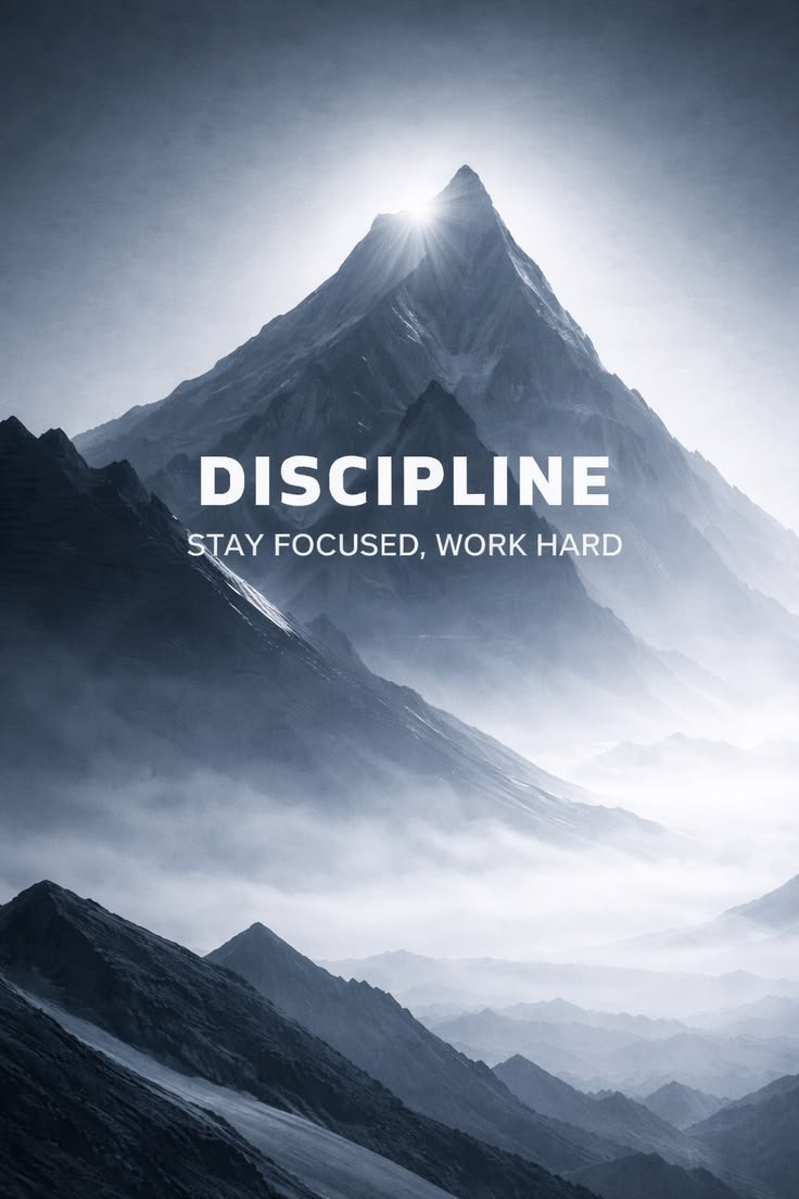 Discipline – Stay Focused, Work Hard - Quotes metal wall art plate