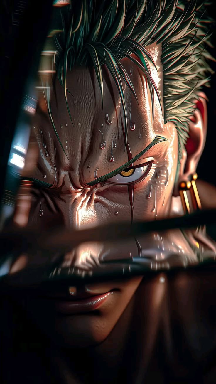 Zoro Three-Sword Focus - Anime metal wall art plate