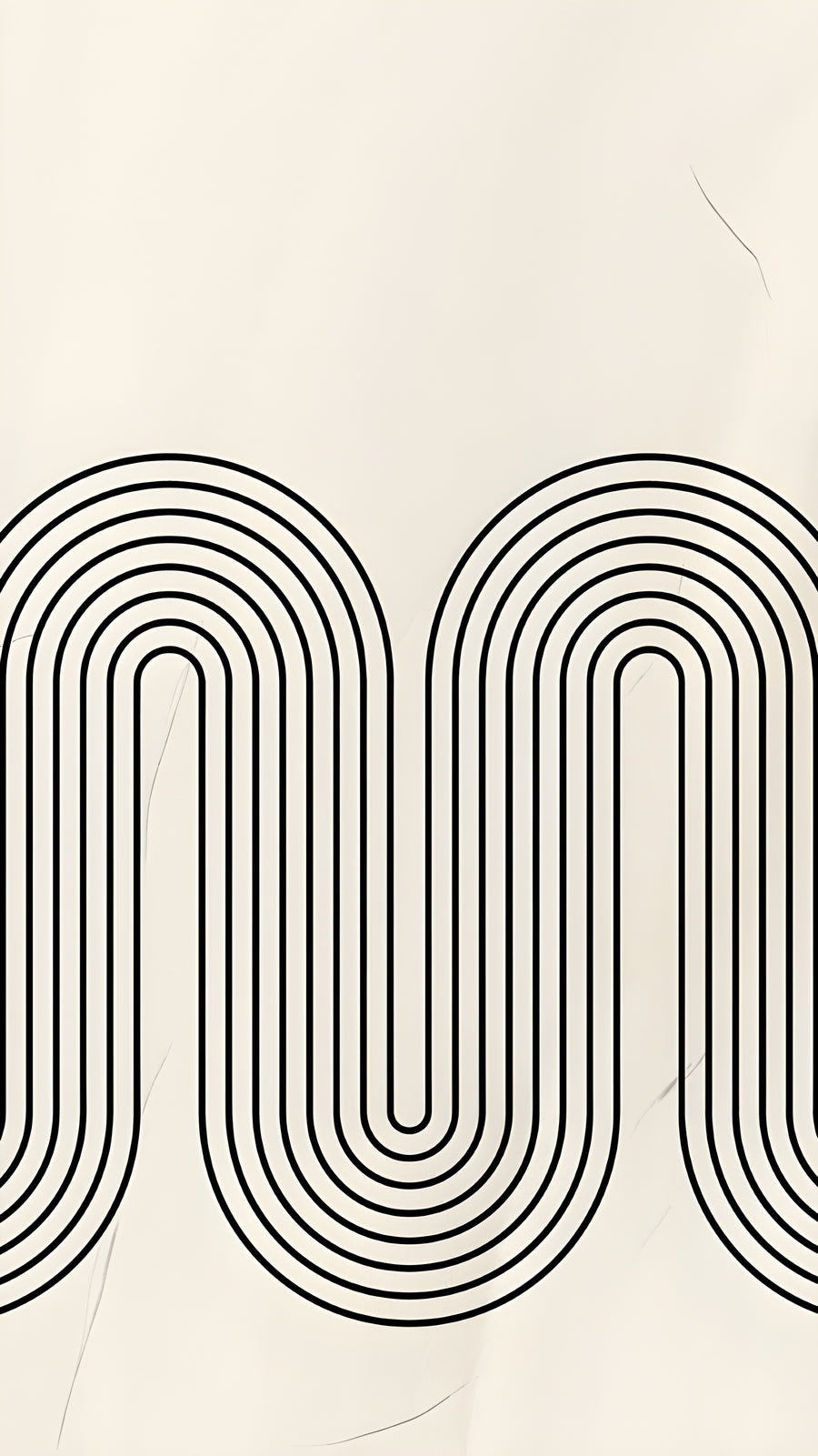 Deco Arches - fine concentric lines folded into arches, an Art Deco motif drawn plainly, on a metal wall art plate
