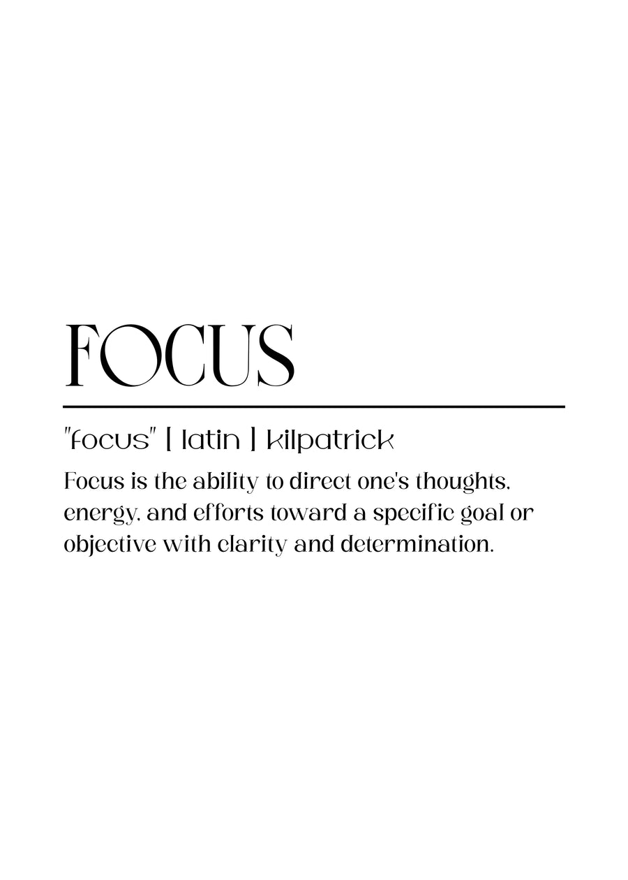 Focus – Definition - fOCUS, set out as a dictionary entry: "focus" | latin | kilpatrick, on a metal wall art plate