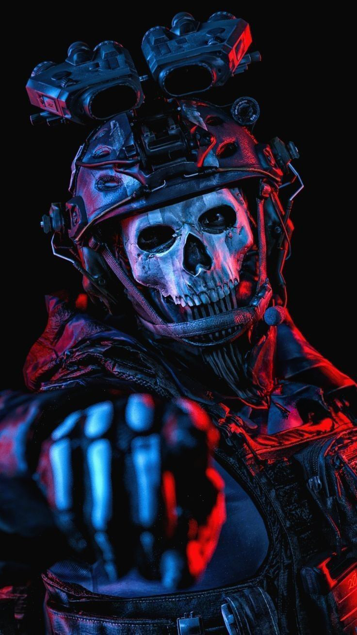 Call of Duty – Neon Ghost - Gaming metal wall art plate