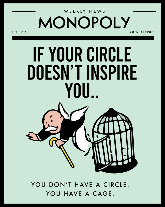 If Your Circle Doesn't Inspire You - “If Your Circle Doesn't Inspire You” set as a newspaper front page, mint green, with the, on a metal wall art plate