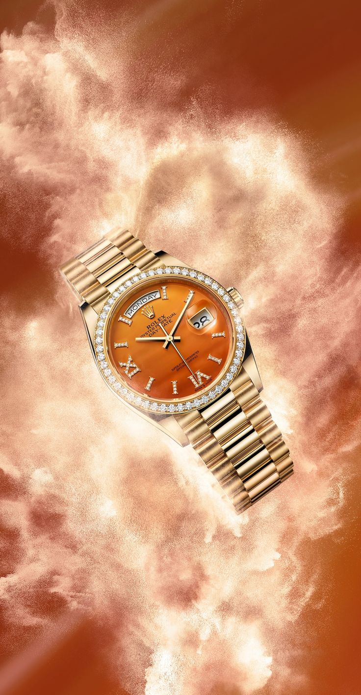 Rolex – Orange Day-Date - Luxury metal wall art plate