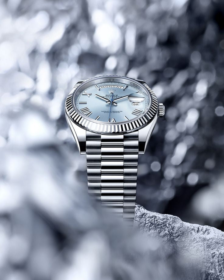 Rolex – Silver Day-Date - Luxury metal wall art plate