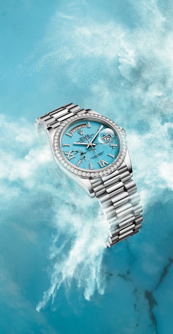 Rolex – Turquoise Day-Date - Luxury metal wall art plate