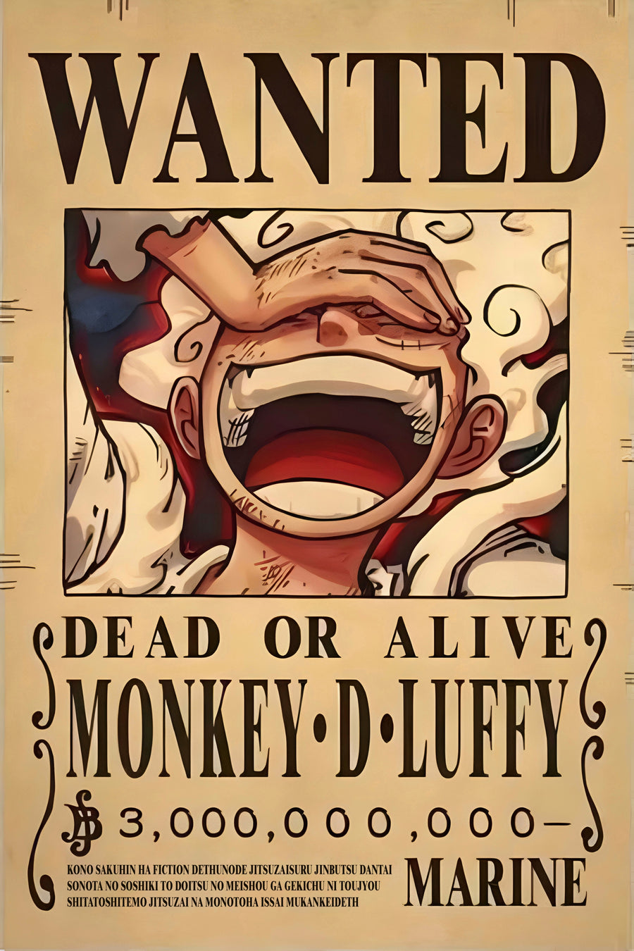 Monkey D. Luffy – Bounty Poster - a bounty poster for Monkey D, on a metal wall art plate