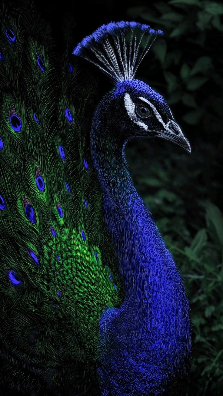 Midnight Peacock - Animals/Nature metal wall art plate