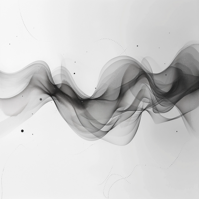 Smoke Ribbon - a single ribbon of smoke drifting across white, soft enough to read as breath, on a metal wall art plate