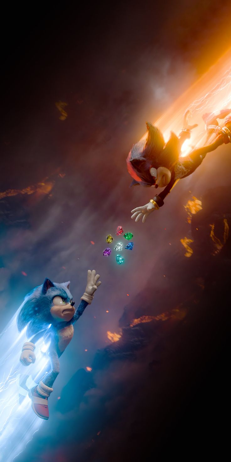 Sonic & Shadow – Chaos Emeralds - Movies/Shows metal wall art plate