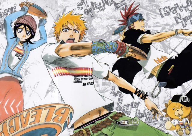 Soul Reapers – Streetwear - the cast redrawn in streetwear across a manga-page background, on a metal wall art plate