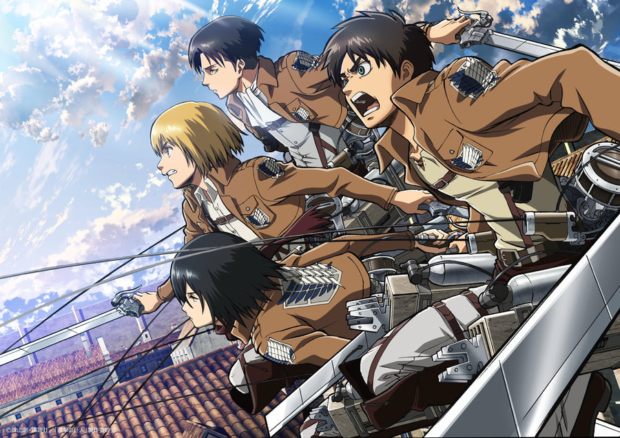 Survey Corps – ODM Gear - the scouts swinging out over the rooftops on ODM gear, on a metal wall art plate